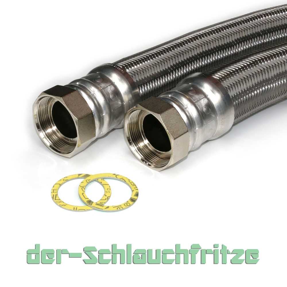 miniatuur 2 - Panzerschlauch Edelstahl Flexschlauch DN50 bds.2&#034;ÜM Heizung Sanitär, 30cm-2m
